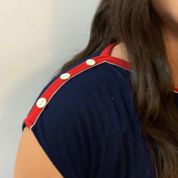 💚2/$12 or 3/$15💚 Vintage boat neck navy blue midi dress - Picture 5 of 7